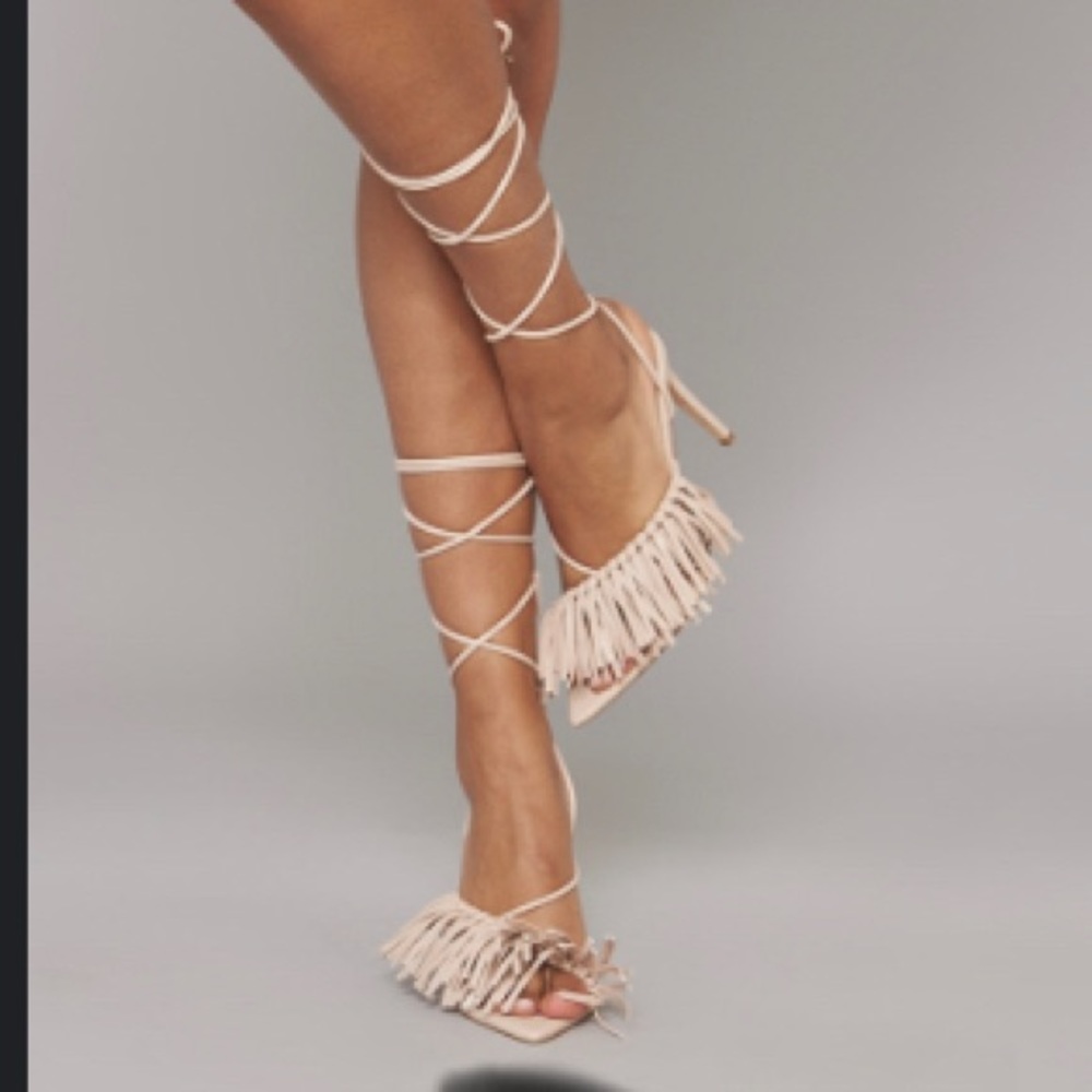 Sand Fringe Heels